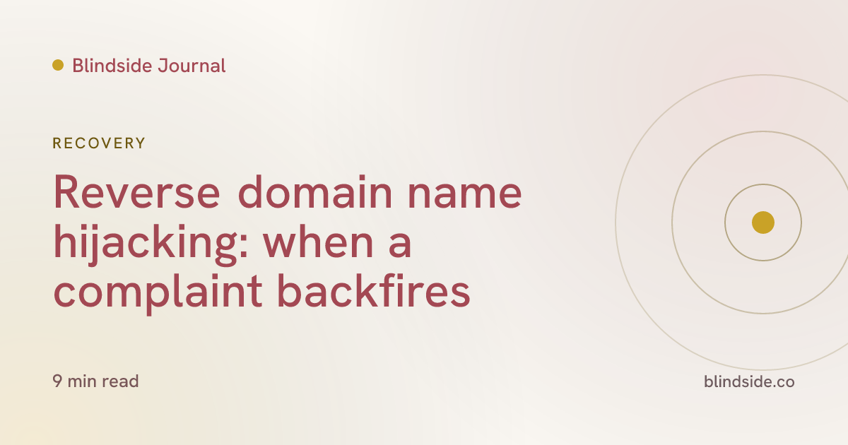 Reverse domain name hijacking: when a complaint backfires