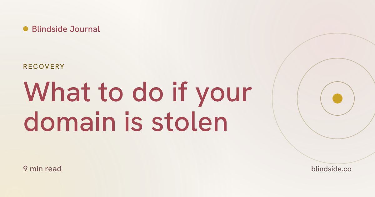 What to do if your domain is stolen