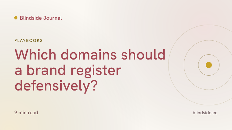 Which domains should a brand register defensively?